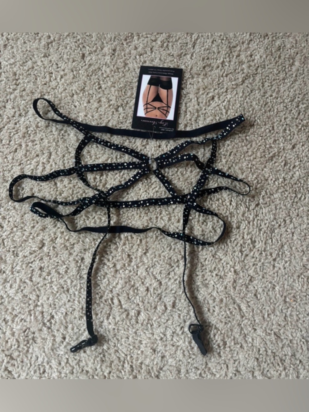 Rhinestone leg garters